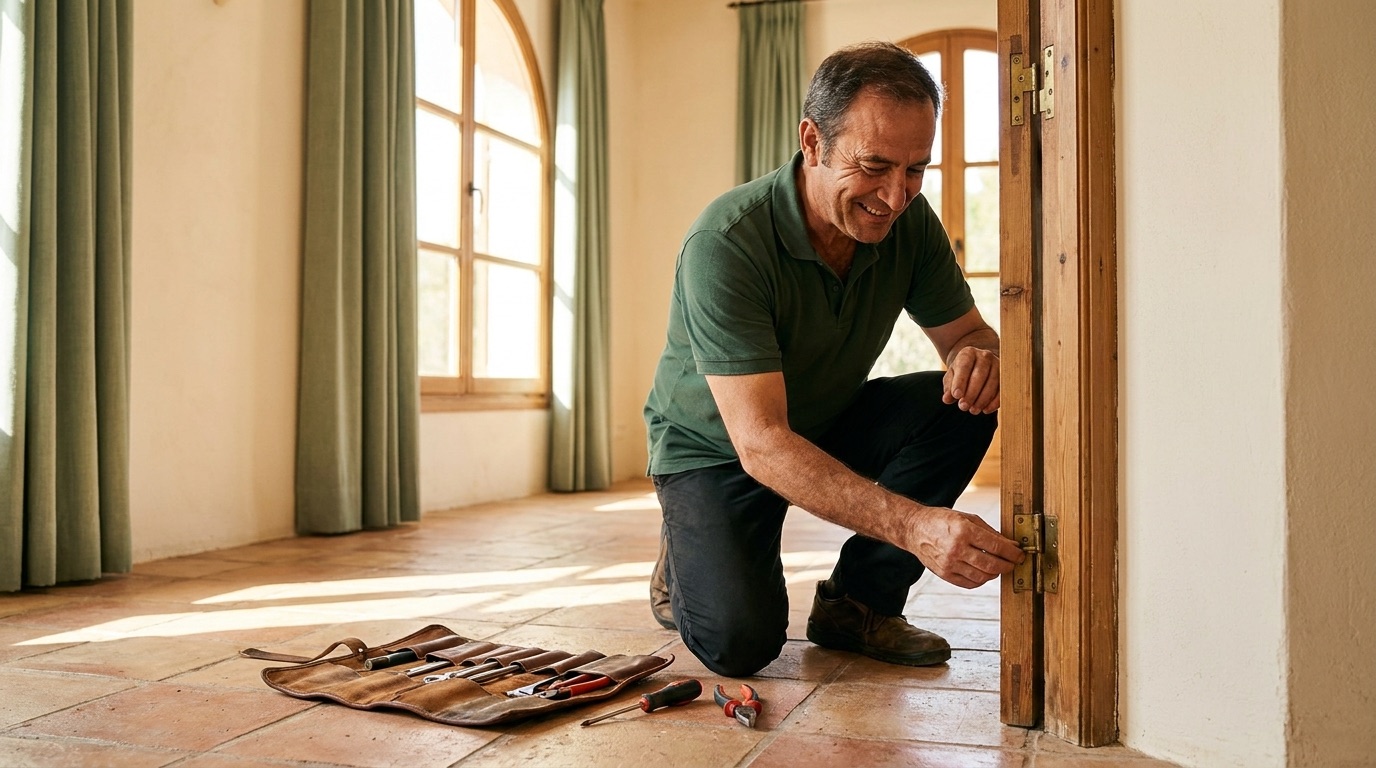 Operario de Manservis realizando una reparación en una vivienda de la Costa del Sol